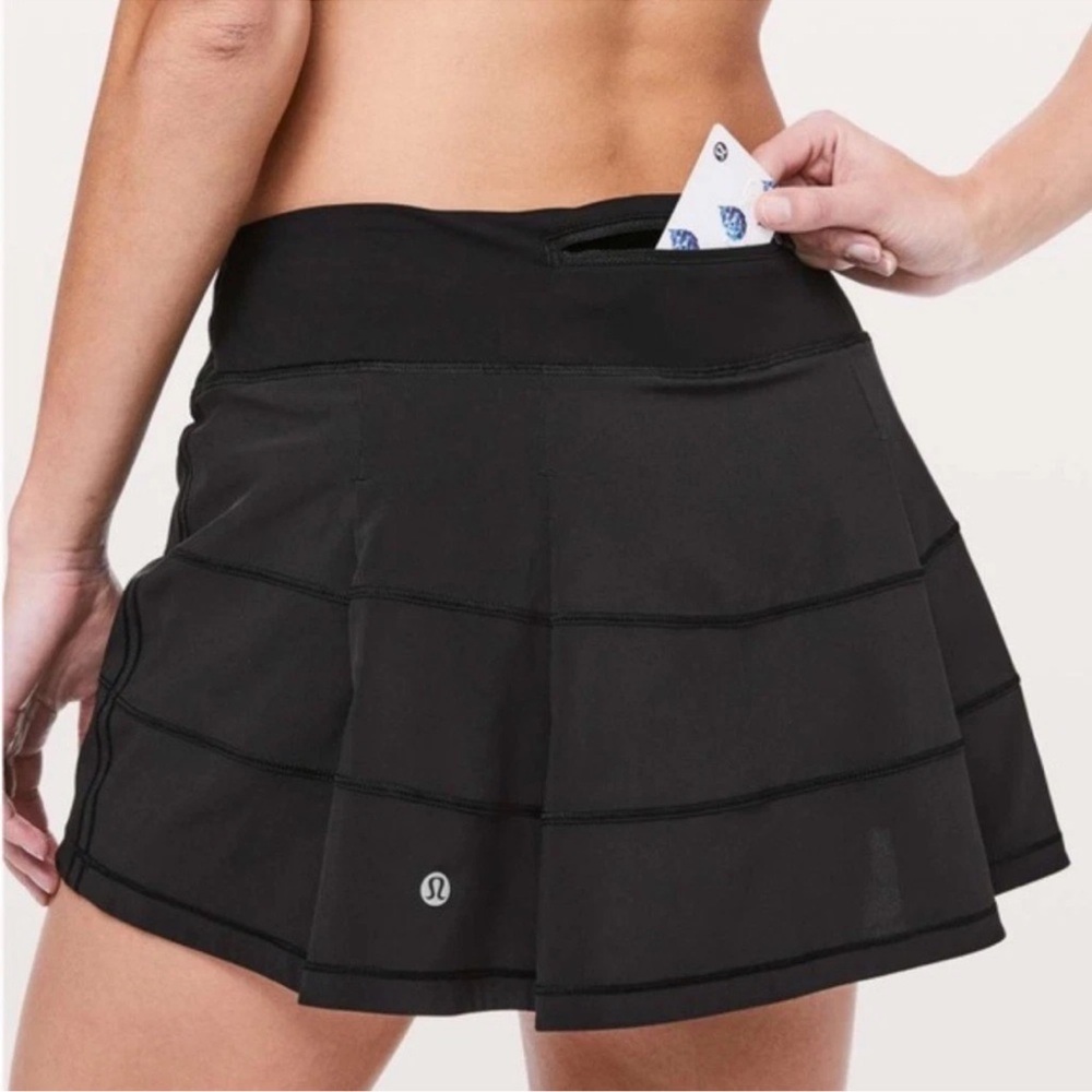EUC Lululemon Pace Rival Athletic Skirt Shorts Black Size 4 Tall
